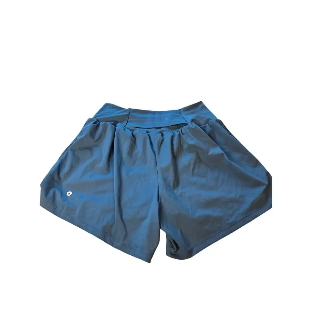 Halara XL Long High Waisted Athletic Running Shorts Built-In Liner Blue